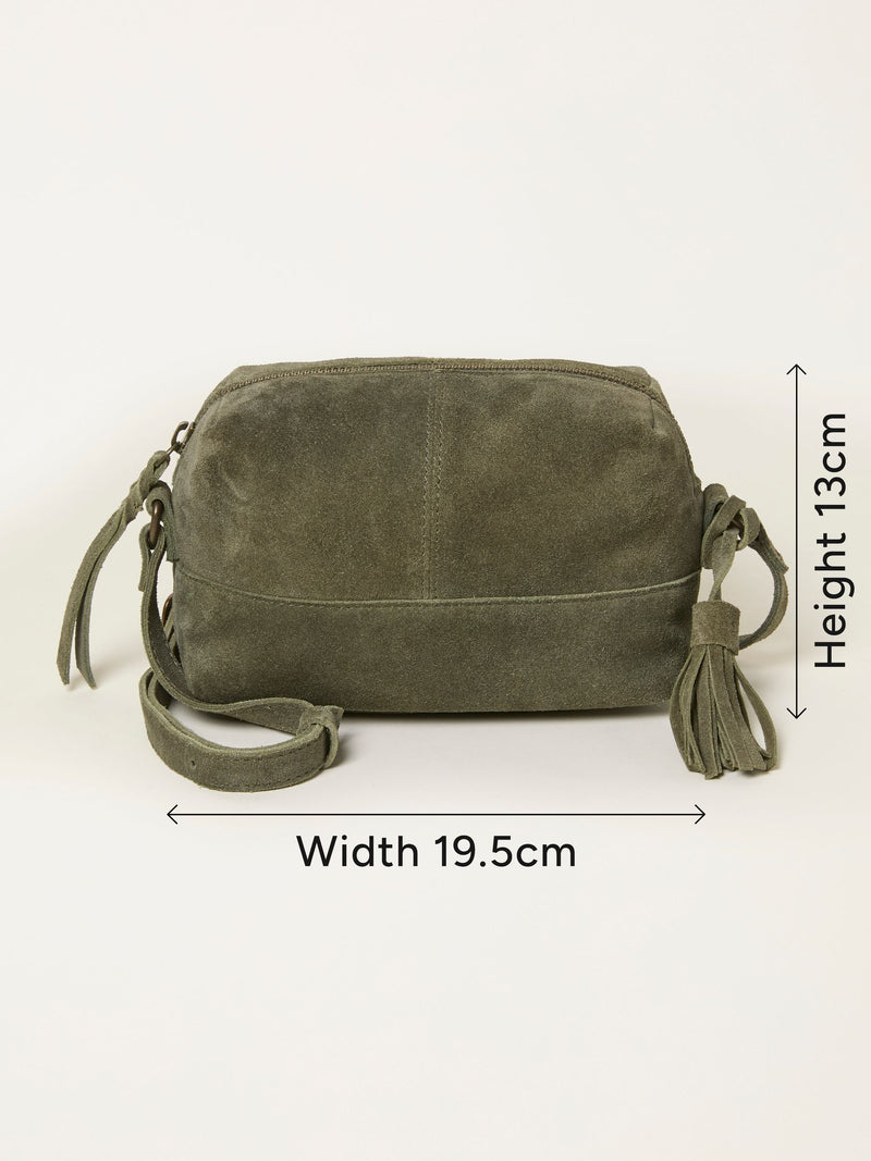 FatFace green suede camera bag - British product