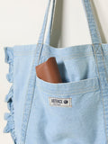 FatFace denim frill tote bag, imported from the UK