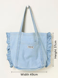 FatFace denim frill tote bag, imported from the UK