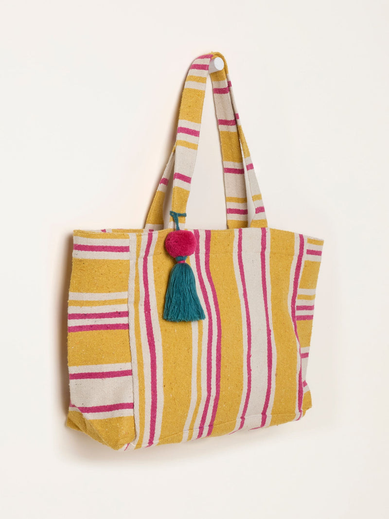 FatFace mustard yellow stripe beach bag - British product