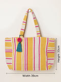 FatFace mustard yellow stripe beach bag - British product