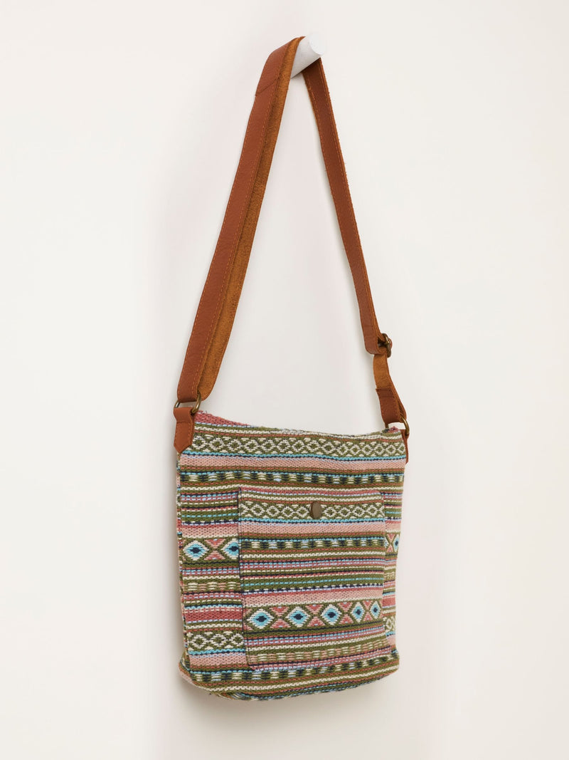 FatFace woven crossbody bag khaki green (British brand)