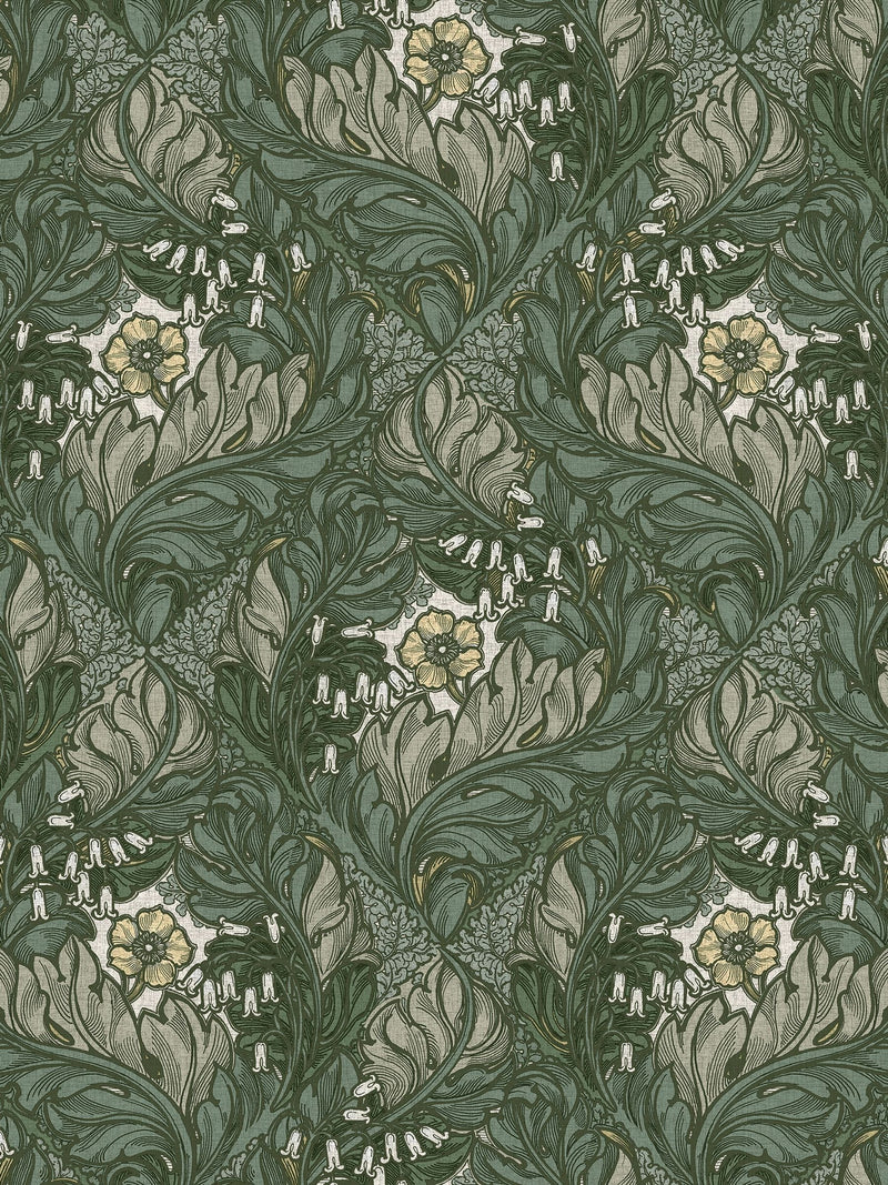 Laurence Llewelyn-Bowen green floral print wallpaper - British product
