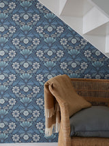 Next Galerie Blue Sommarang 2 Floral Print Wallpaper 10M x 53cm- Buy online at McGrocer