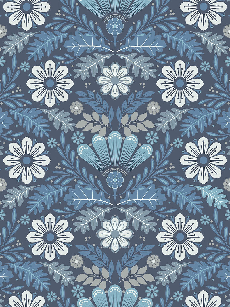 Galerie Blue Sommarang floral print wallpaper 10M (British brand)