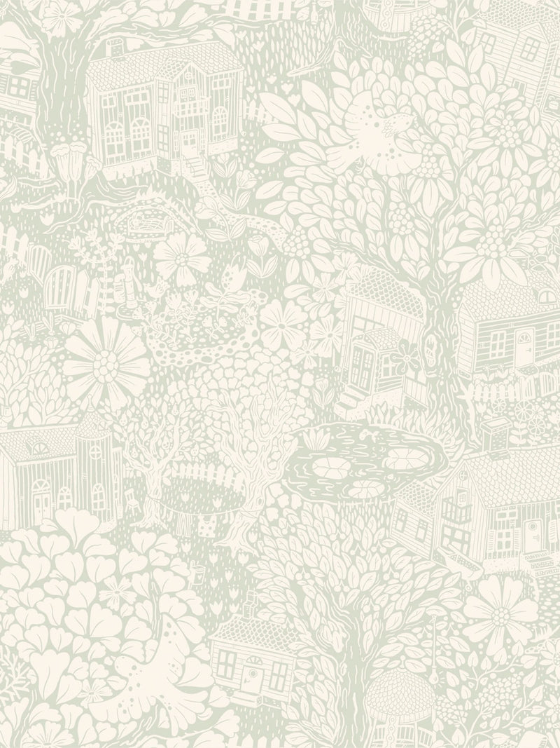 Galerie Green Sommarang Woodland wallpaper 10m roll, imported from the UK