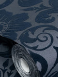 Laurence Llewelyn-Bowen Damask Sauvage flock wallpaper roll (British brand)