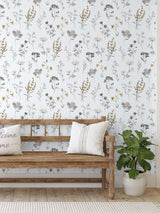 Next Galerie Silver Grey Spring Blossom Botanical Wallpaper 10m x 53cm- Buy online at McGrocer
