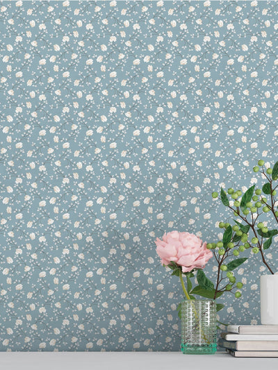 Next Galerie Blue Spring Blossom Floral Print Wallpaper 10m- Buy online at McGrocer