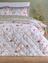 Next Catherine Lansfield Green Supersoft Brushed Cotton Quilted Grasmere Floral Print Bedspread 200x220 cm- Buy online at McGrocer