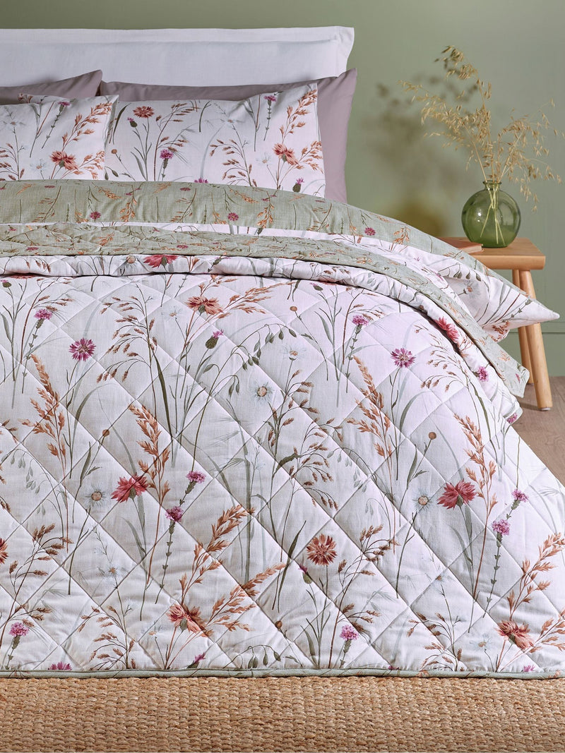 Catherine Lansfield brushed cotton bedspread floral print, imported from the UK