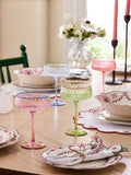 Nina Campbell multi embossed swirl cocktail glasses (British brand)