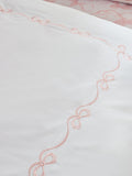 Catherine Lansfield white pink bow embroidery duvet cover set - British product