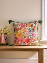 Next Lucy Tiffney Orange Campion Floral Printed Cushion 50cm x 50cm- Buy online at McGrocer