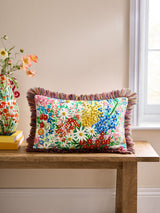 Next Lucy Tiffney Multi Periwinkle Floral French Knot Cushion 30cm x 50cm- Buy online at McGrocer