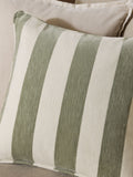 Sage green chenille stripe cushion 50x50cm, UK version