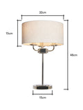 BHS Henry 3-light table lamp polished nickel grey - British product