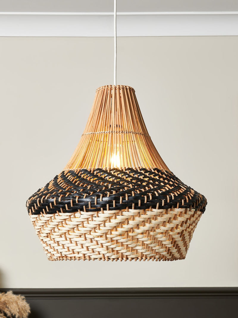BHS ceiling light mixed coloured rattan shade 45cm - British product