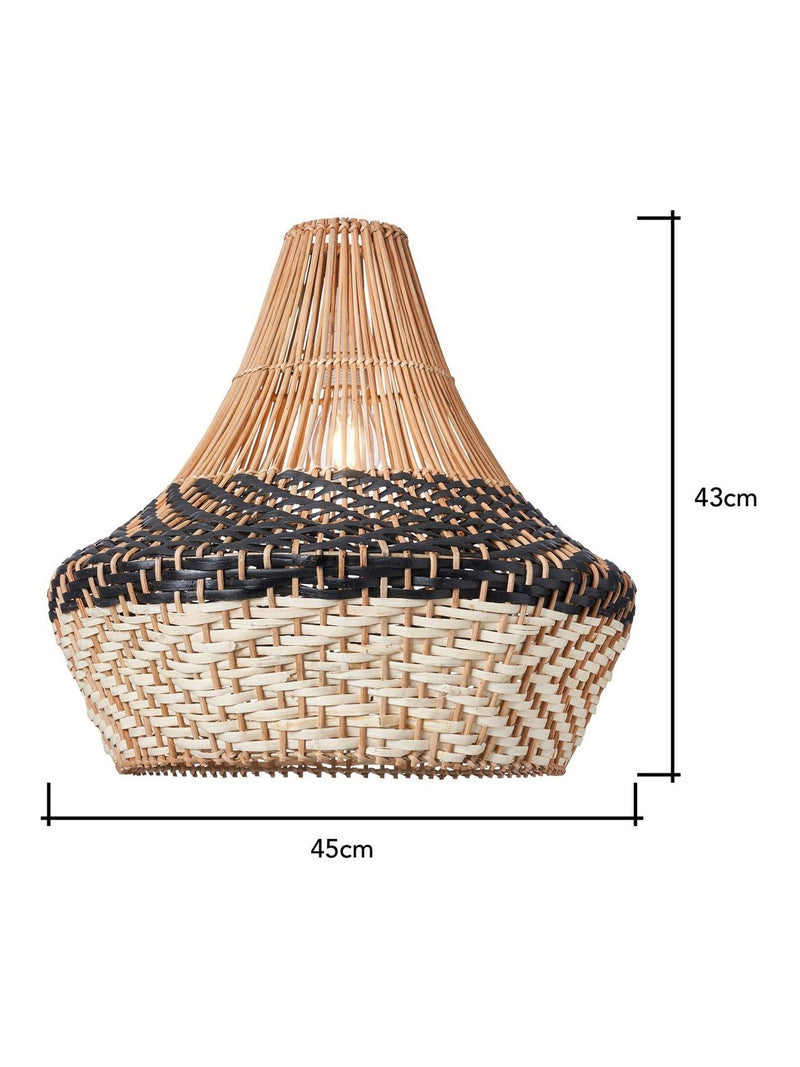 BHS ceiling light mixed coloured rattan shade 45cm - British product