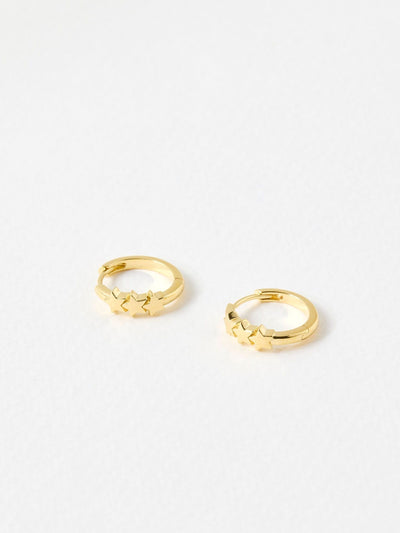 أقراط Oliver Bonas Gold Tone Tiny Triple Star Huggie من Next - اشترِ عبر الإنترنت من McGrocer