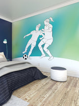 McGrocer Origin Murals Green Girls Playing Football 3.5M x 2.8M Wall Mural- Buy online at McGrocer