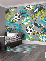 Next Origin Murals Grey Graphic Pixel Football Wall Mural 3.5M x 2.8M- Buy online at McGrocer