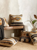 Nkuku Mustard Tussi Mara cushion cover 50cm, imported from the UK