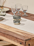 Nkuku grey Janka glass tealight holders set of 2, imported from the UK
