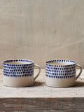 Nkuku blue indigo drop mug 7cm, imported from the UK