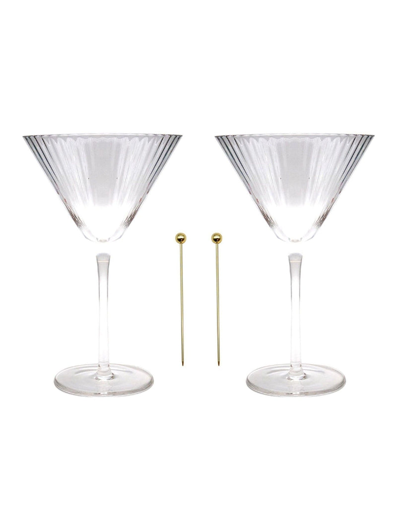 Portico Designs Martini Set ribbed 300ml, imported from the UK