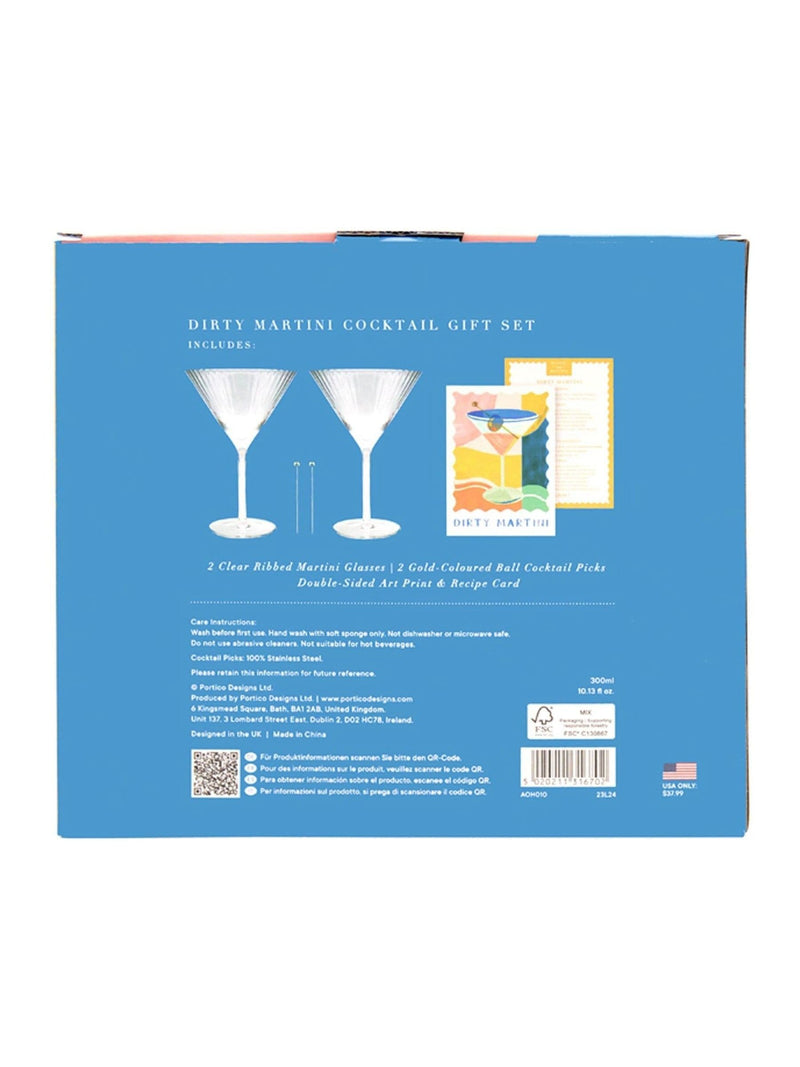 Portico Designs Martini Set ribbed 300ml, imported from the UK