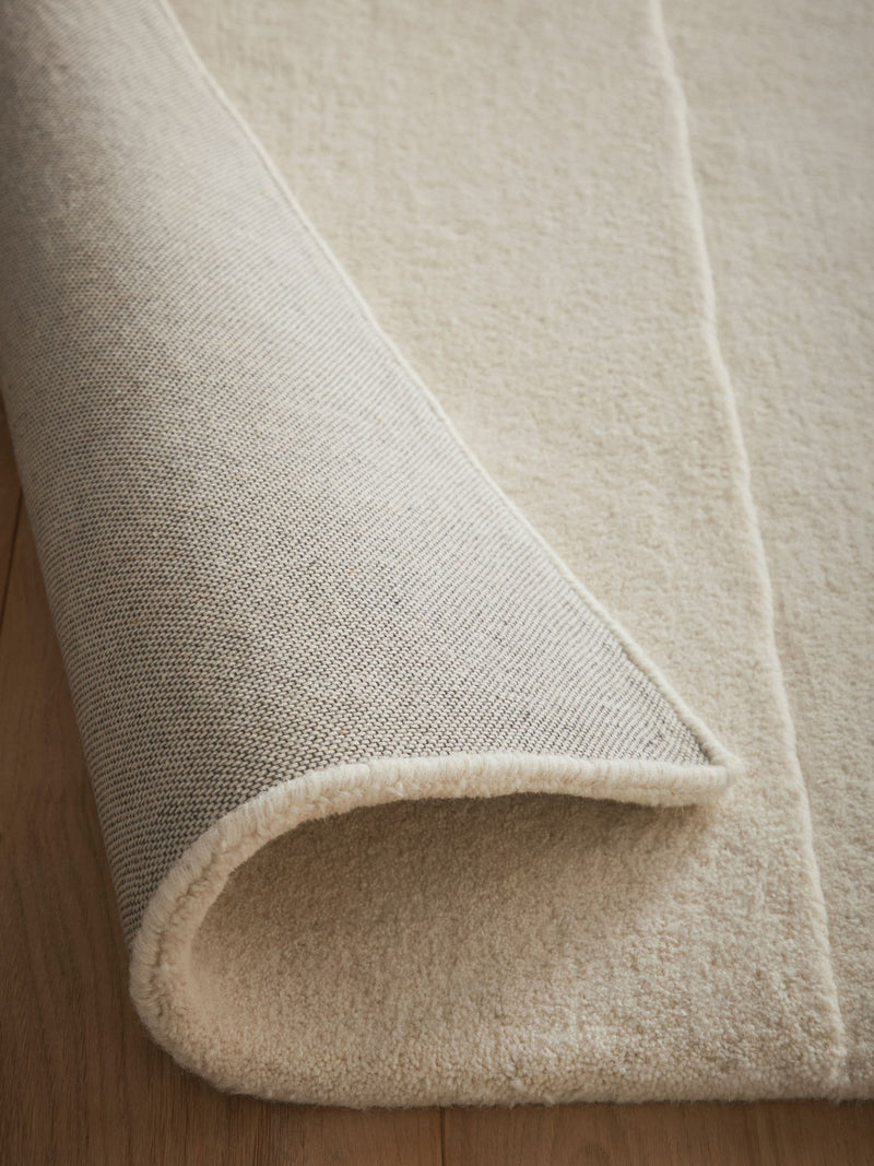 Origin cream sculptured rock wool rug (British brand)