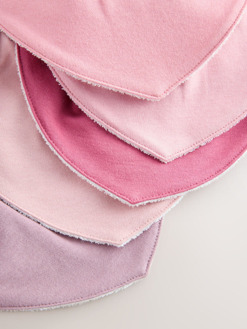 Pink baby dribble bibs 5 pack (British brand)