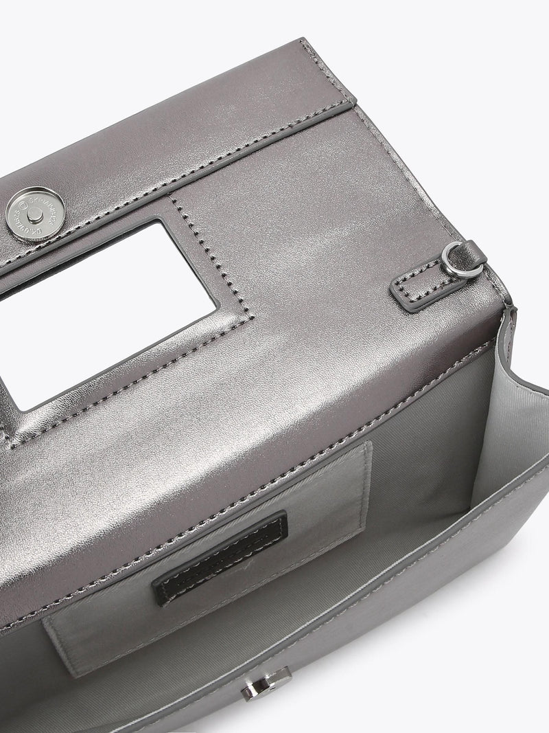 KG Kurt Geiger Brielle clutch bag pink pewter, UK version