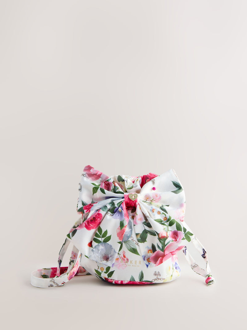 Ted Baker children's floral satin bow pouch bag - British product