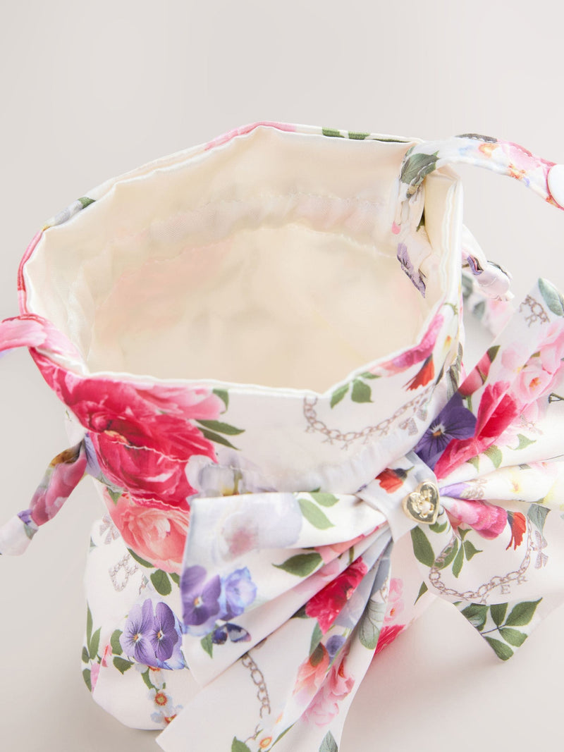 Ted Baker children's floral satin bow pouch bag - British product