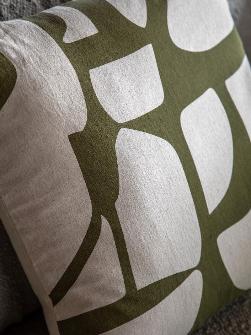 Gallery Home green Nara graphic cushion 45cm (British brand)