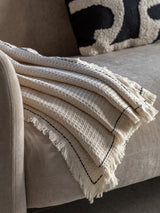 Next Gallery Home Cream Mira Border Waffle Throw 0.5cm x 130cm- Buy online at McGrocer