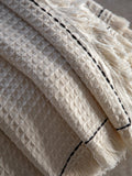 Gallery Home Cream Mira Border Waffle Throw, UK version