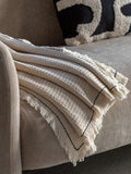 Gallery Home Cream Mira Border Waffle Throw, UK version