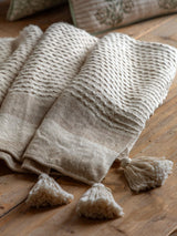 Next Gallery Home Taupe Nara Textured Stripe Throw- Buy online at McGrocer