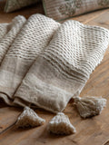 Gallery Home taupe Nara textured stripe throw 130cm (British brand)
