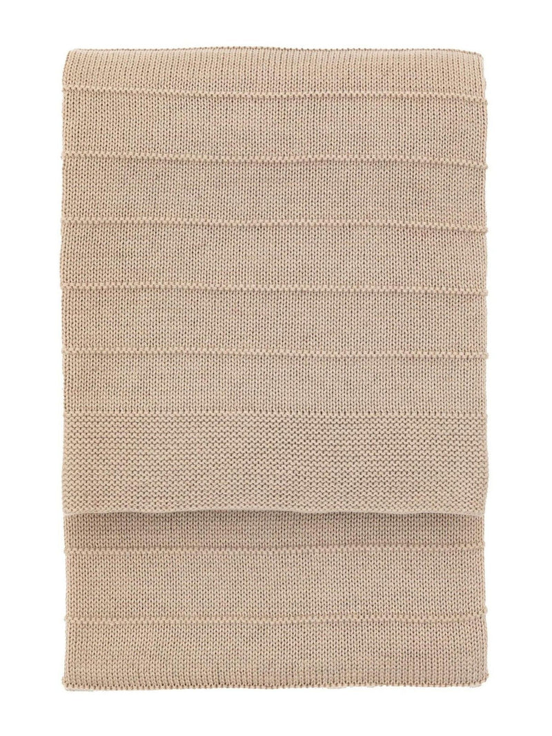 Gallery Home taupe knit throw, imported from the UK