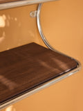 MADE.COM Chrome and Dark Wood Effect Piper Wall Shelf