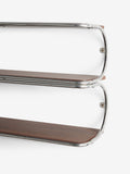 MADE.COM Chrome and Dark Wood Effect Piper Wall Shelf