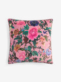 Velvet cushion maximalist floral print 50cm, imported from the UK