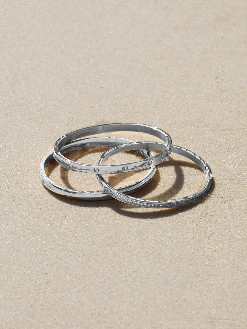Jon Richard silver plated stainless steel waterproof polished bangle, UK version