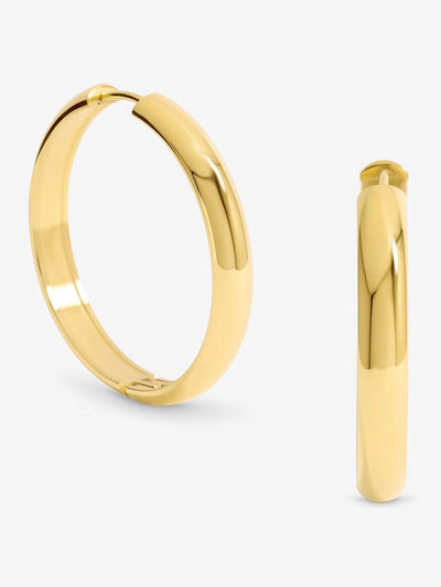 Next Jon Richard Gold Plated Stainless Steel Waterproof Large Flat Surface Hoop Earrings 35mm- Buy online at McGrocer
