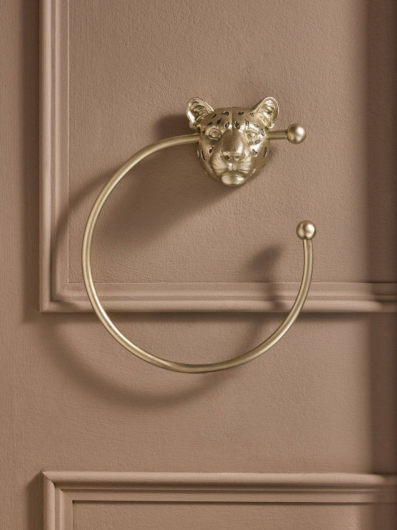 Cheetah gold towel ring cheetah design 15.5cm (British brand)