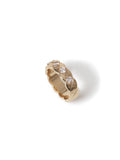 Aela gold tone diamond simulant quilted ring, UK version